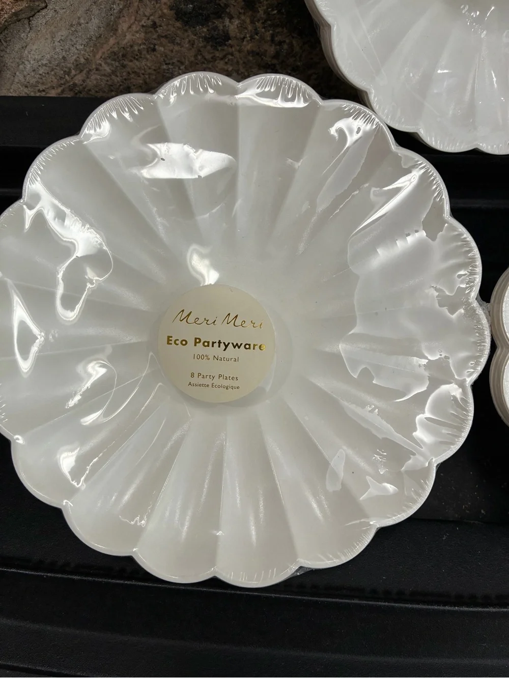 Meri Meri Eco Partyware Spring Flower Party Plates White Four 8-packs 32 Total